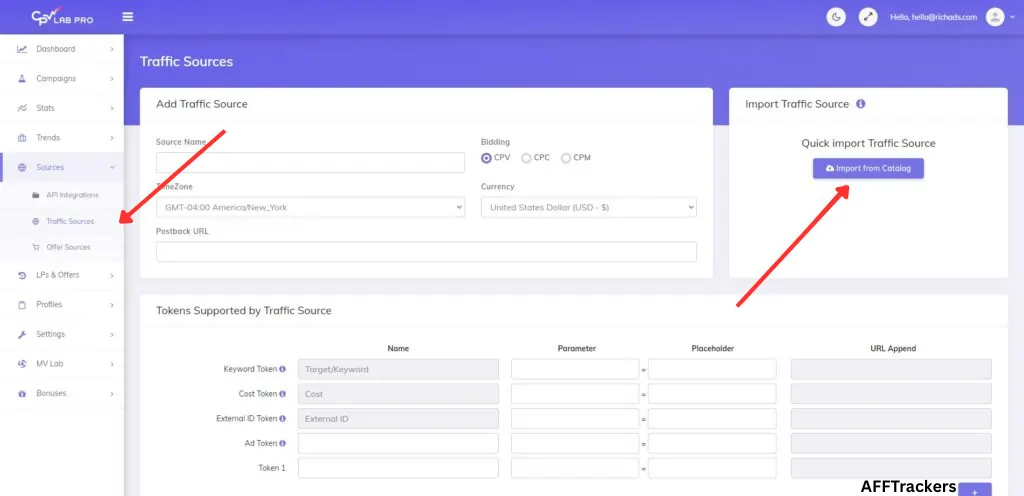 Set Up Your Traffic Source