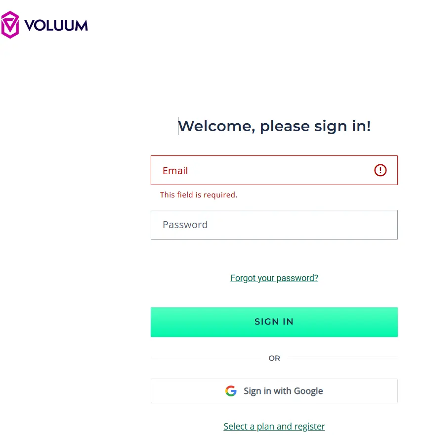 Log in to your Voluum Account